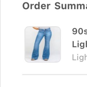 Thin 90s Vintage Classic Flare Hem High Waist Jeans-Light Blue